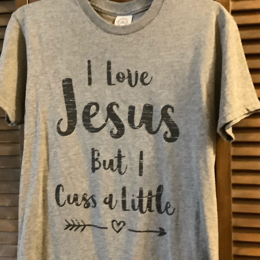I LOVE JESUS but I cuss a little T-shirt
